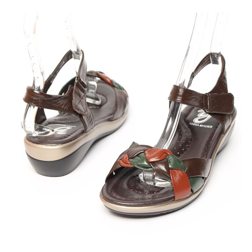 36062 가죽 여성 여름 신발 편안한 캐주얼 샌들  (4.5 cm)