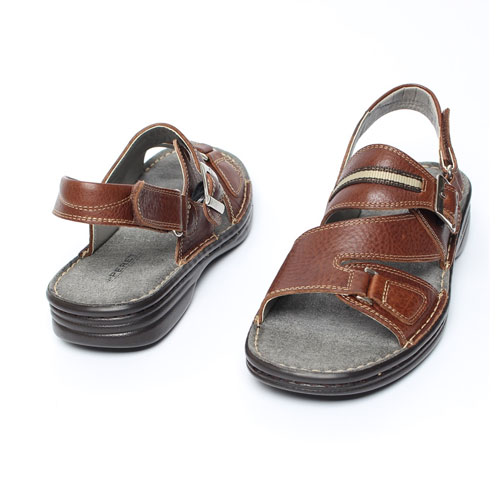 36284 가죽 남성 여름 편안한 신발 캐주얼 샌들 슬리퍼 (4.0 cm)
