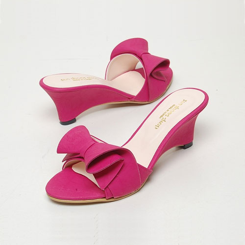 369 반나 리본 여성 여름 신발 뮬 슬리퍼 (6 cm)