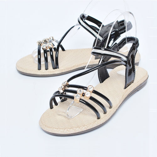 38457 에나멜 여성 여름 신발 편안한 플랫 스트랩 샌들 (2.0 cm)