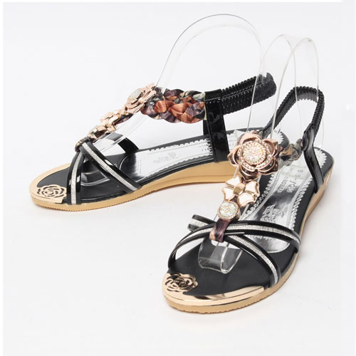 38778 거성 여성 여름 신발 편안한 플랫 낮은굽 스트랩 샌들 (3.0 cm)