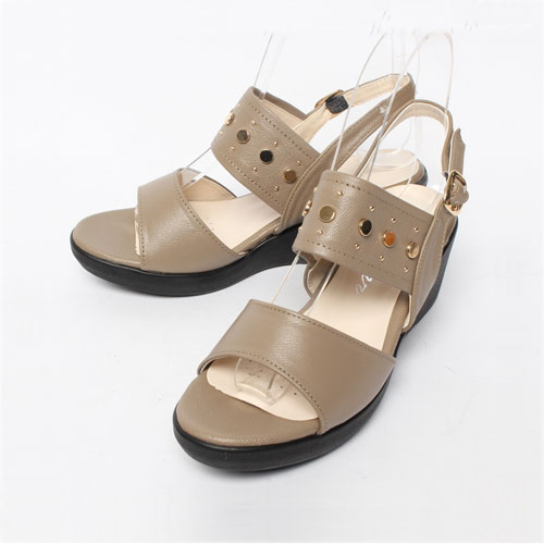 38139 여성 여름 신발 편안한 통굽 웨지힐 가죽 샌들 (6.0 cm)