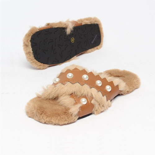 42444 엑스 진주 여성 겨울 신발 방한 털 슬리퍼 (1.0 cm )
