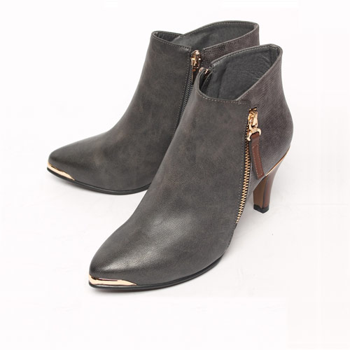42453 샤프 골드 여성 신발 겨울 부츠 미들굽 앵클부츠 (8.0 cm)