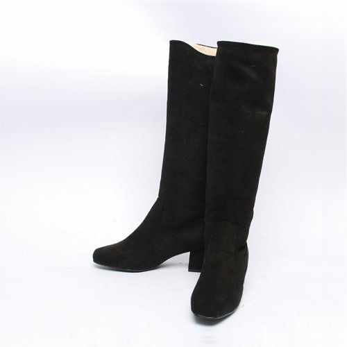 43735 안감털 여성 겨울 신발 스웨이드 미들힐 롱부츠(5.0 cm)