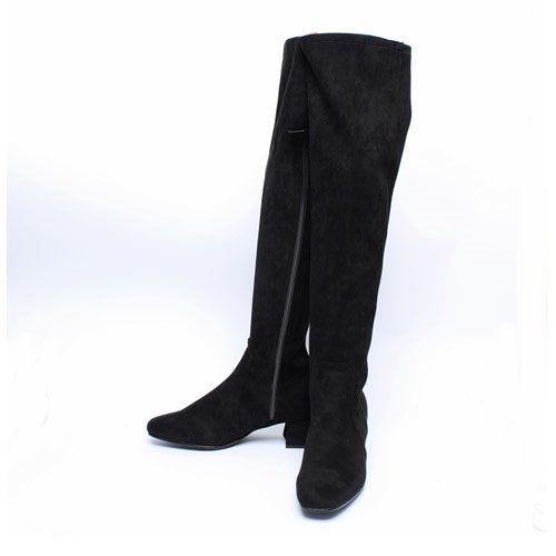 43472 베이직 여성 겨울 신발 스웨이드 미들힐 롱부츠(5.0 cm)
