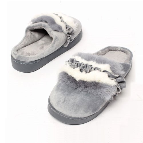 43890 레이스 여성 겨울 신발 방한 털 슬리퍼 (3.0 cm)