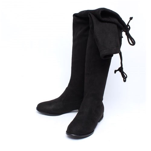 43719 하이 여성 겨울 신발 로우힐 편안한 스웨이드 롱부츠(3.0 cm)
