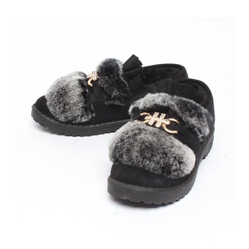 44190 등큐빅 여성 겨울 신발 편안한 캐주얼 방한 털단화 (3.0 cm)