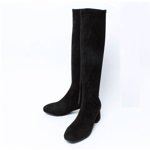 44995 민자 슬림 라인 여성 겨울 신발 스웨이드 미들힐 롱부츠 (5.0 cm)
