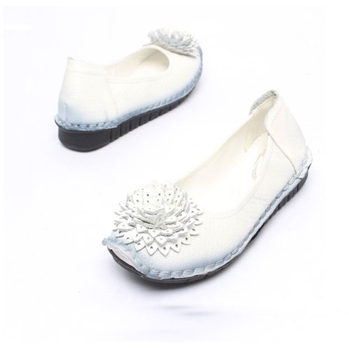 45854 꽃 여성 신발 편안한 엄마신발 가죽 단화 (2.0 cm)