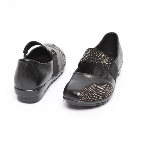 45907 큐빅 등밴드 여성 신발 엄마신발 발편한 단화 (3.5 cm)
