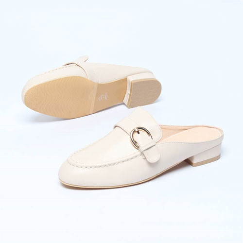 45726 U라인 벨트 여성 신발  낮은굽 슬리퍼 블로퍼 (2.5 cm)