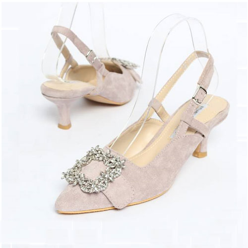 46401 꽃잎 큐빅 여성 신발 슬리퍼 캐주얼 슬링백 (5.0 cm)