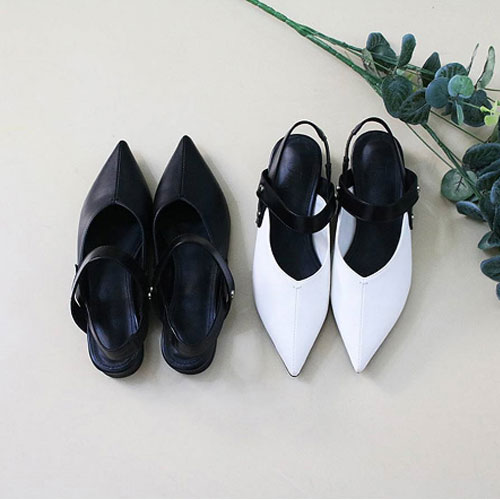 45885 뾰족코 미들라인 여성 신발 슬리퍼 캐주얼 슬링백 (2.0 cm)