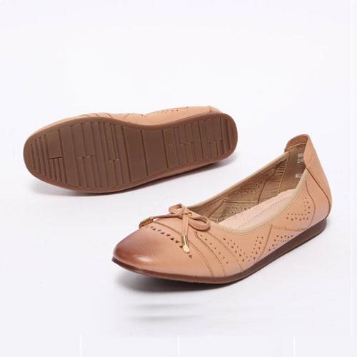 47181 동글 세모 펀칭 여성 신발 구두 낮은굽 가죽 단화 (1.0 cm)