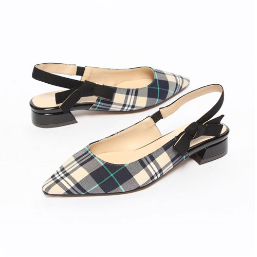 47764 체크무늬 여성 여름 신발 샌들 슬링백 (3.0 cm)