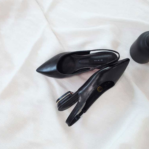 48789 뾰족앞코 여성 신발 캐주얼 미들굽 샌들 슬링백 (2.5 cm)