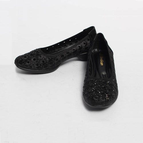 49293 네모패턴 큐빅 장식 여성 신발 엄마신발 발편한 단화 (4.0 cm)