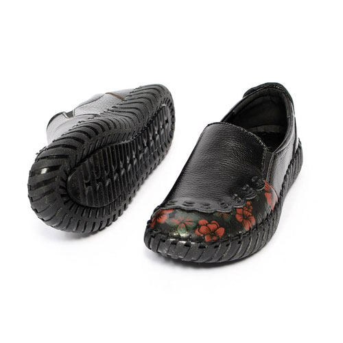 47940 플라워 여성 신발 구두 발편한 낮은굽 가죽 단화 (3.0 cm)