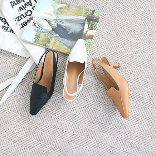48262 삼색 뾰족코 여성 신발 캐주얼 샌들 슬링백 (5.5 cm)