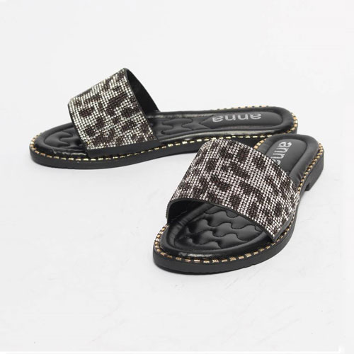 48520 호피 큐빅 여성 여름 신발 슬리퍼 실내화 (1.5 cm)