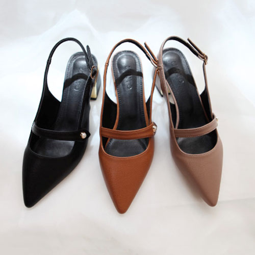 뾰족 발등 스트랩 여성 신발 캐주얼 샌들 슬링백 (5.4 cm)