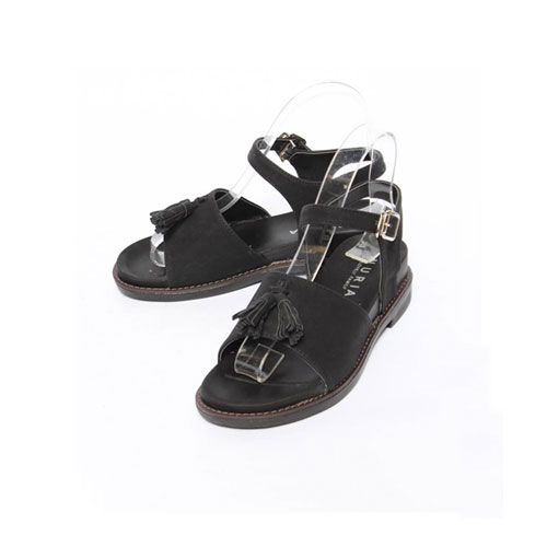 태슬 방울 여성 여름 신발 로우힐 샌들 (5.0 cm)
