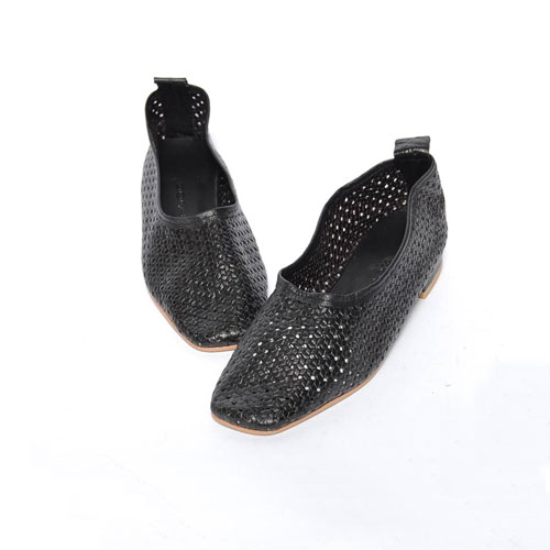 올 펀칭 여성 여름 신발 편안한 가죽 단화 (2.5 cm)