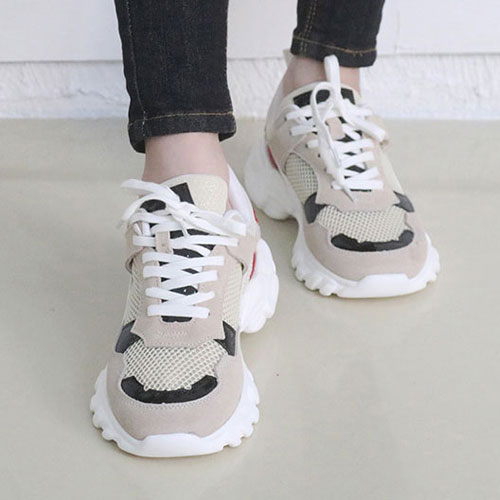 컬러 배색 매쉬 여성 편안한 신발 패션 운동화 (5.5 cm)