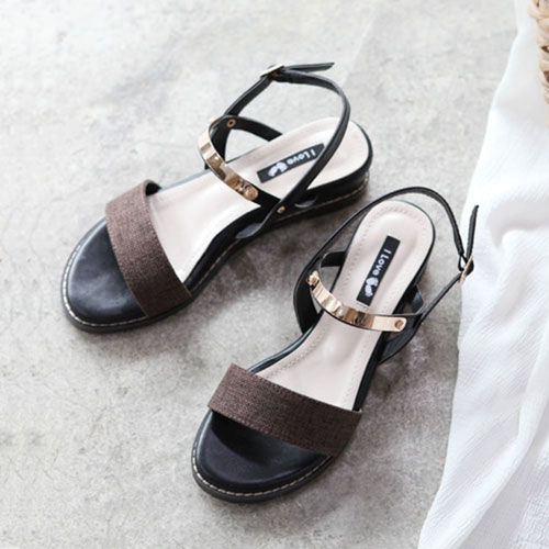 베이직 여성 여름 신발 편안한 웨지힐 샌들 (4.3 cm)