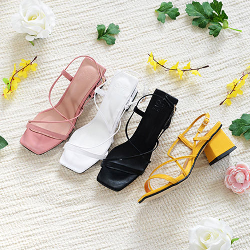 엑스 라인 여성 여름 신발 미들굽 스트랩 샌들 (6.5 cm)