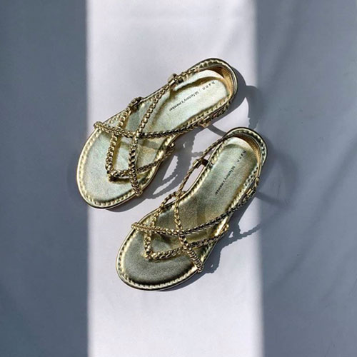 꼬임 여성 여름 신발 편안한 플랫 스트랩 샌들 (1.0 cm)