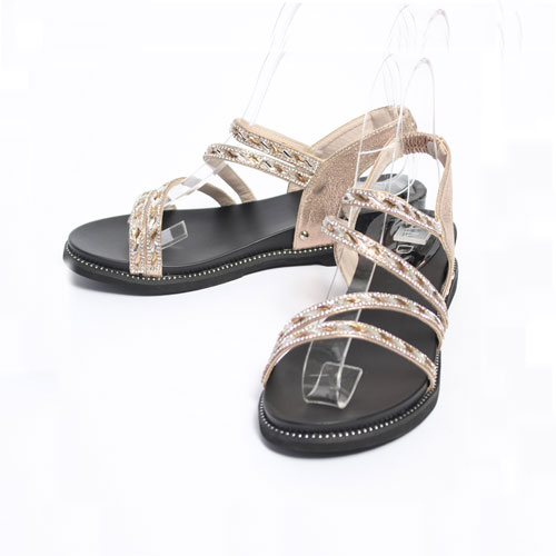 큐빅 사선 여성 여름 신발 발편한 통굽 샌들 (4.0 cm)