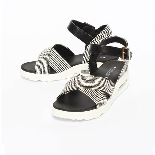 스트라이프 여성 캐주얼 신발 여름 샌들 슬리퍼 (5.0 cm)
