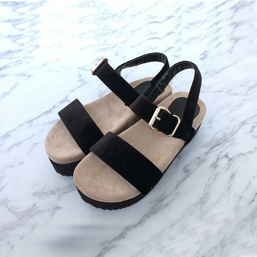 골드 버클 여성 캐주얼 신발 여름 샌들 슬리퍼 (6.0 cm)