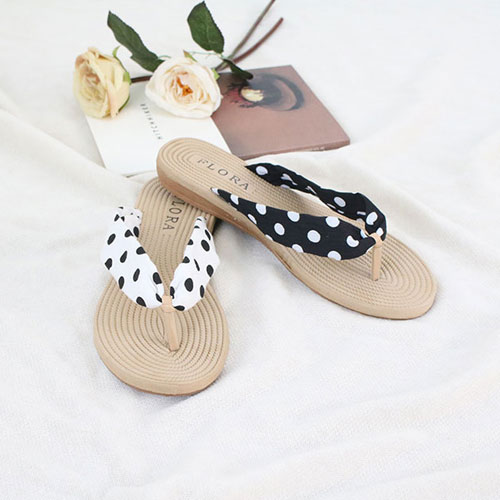 도트 여성 여름 신발 슬리퍼 캐주얼 쪼리 (2.0 cm)