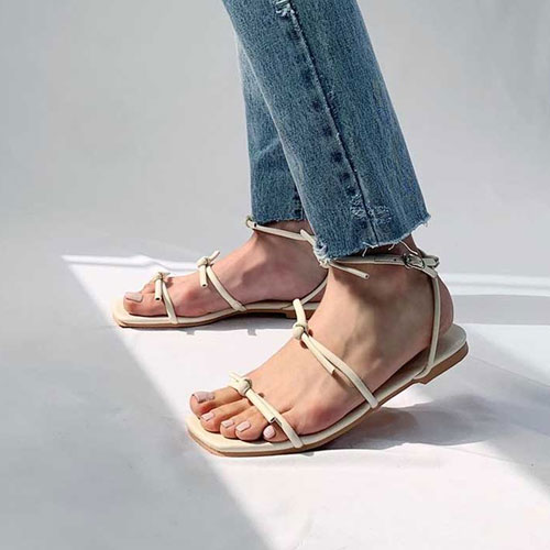 매듭 여성 여름 신발 편안한 스트랩 샌들 (1 cm)