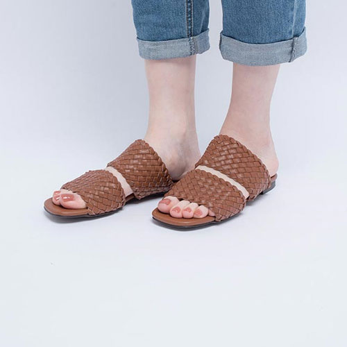패턴 짜임 여성 신발 발편한 낮은굽 실내 슬리퍼 (2.0 cm)