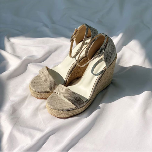 투선 여성 여름 신발 편안한 높은굽 웨지힐 샌들 (10.5 cm)