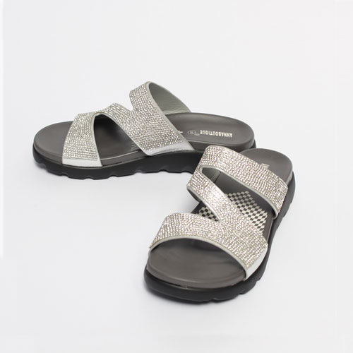 실버 여성 여름 신발 발편한 실내 슬리퍼 (4.0 cm)