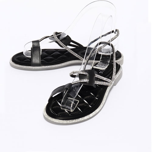 실버 여성 여름 신발 플랫 슬리퍼 쪼리 샌들 (1.5 cm)