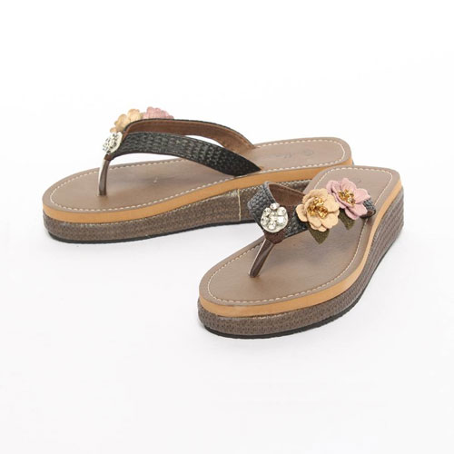 보석 여성 여름 신발 통굽 쪼리 (4.5 cm)
