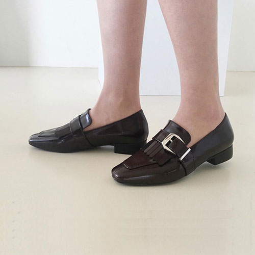 밸트 장식 여성 신발 정장 구두 여성화 로퍼 (2.5 cm)