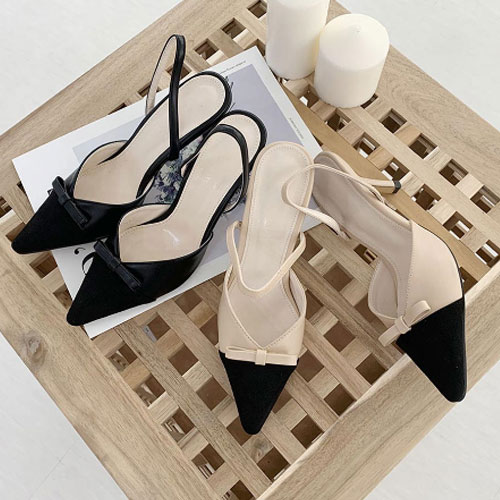 리본 구두 여성 여름 신발 캐주얼 샌들 슬링백 (7.0 cm)