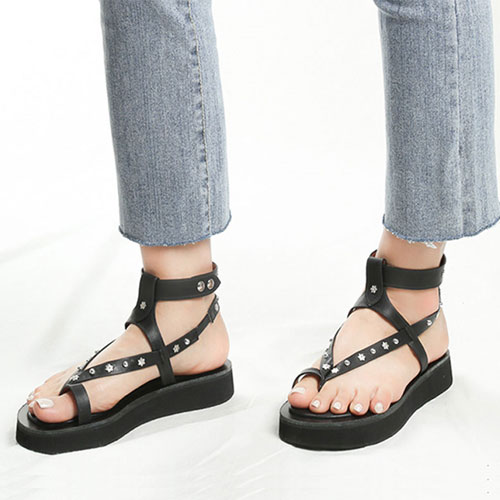 발목 여성 여름 신발 쪼리 슬리퍼 샌들 (3 cm)