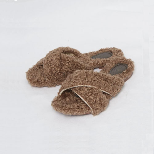 엑스 뽀글보 여성 겨울 신발  털 슬리퍼 (1.0 cm)