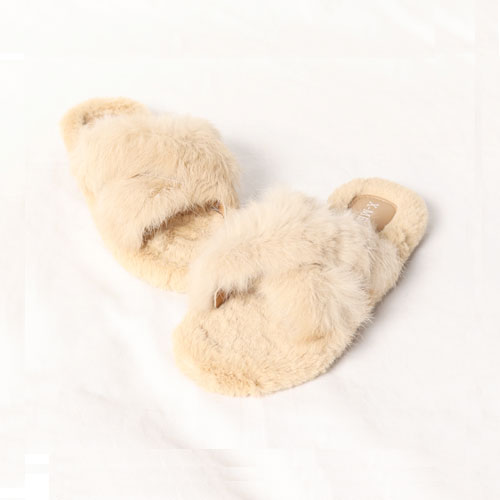 뽀글털 발편한 여성 학생 겨울 신발 털 슬리퍼 (2.0 cm)