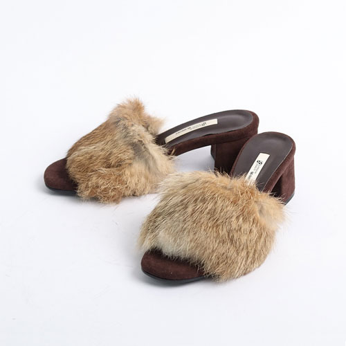 리얼 여성 겨울 신발 편안한 뮬 털 슬리퍼 (6.0 cm)