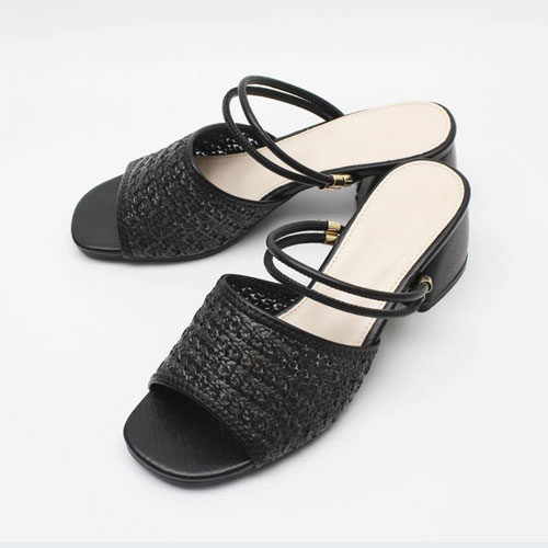 라탄 여름 여성 신발 샌들 오픈슈즈 샌달 구두 슬링백 (6.5cm)